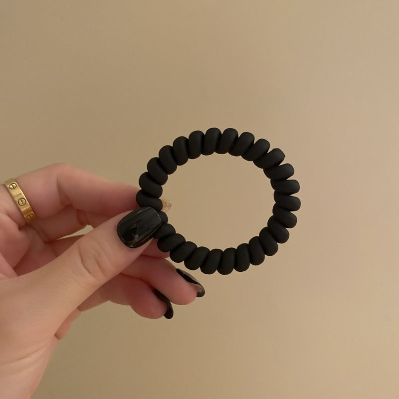 Wholesale Morandi Matte Simple Coil Hair Ball Head Telephone Cable Hair Ring